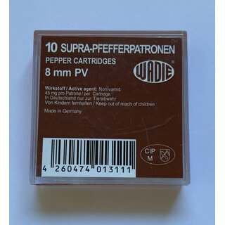 Wadie 10 Supra-Pfefferpatronen 8mm PV