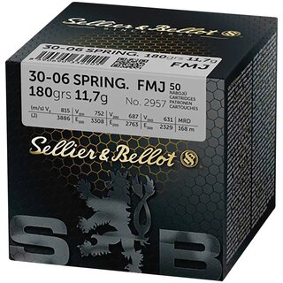 Sellier&Bellot 30-06 Spring. FMJ 180grs 11,7g 50Stck